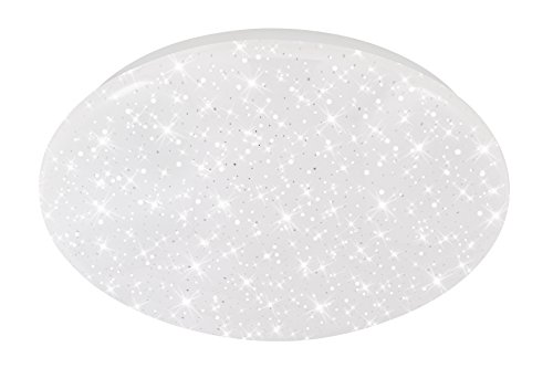 Lampada a LED da soffitto Briloner Leuchten con decoro a stella, colore della luce: bianco neutro, D: 28 cm, 15W, 1200 lumen, metallo, integrato, 15 W, bianco, 28 x 28 x 9,5 cm, metallo;plastica