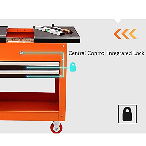 Utility Tool Trolley Mechanics – Heavy Duty Service Cart Werkzeugwagen auf Rädern mit Schubladen mit Schloss Utility Tool Cart für den Garten im Freien – Bild 6