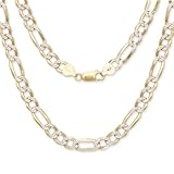Better Jewelry 22' Figaro Italian Chain Two Toned 14K Gold over .925 Sterling Silver / 5 mm
