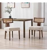 chairus Lot de 2 Chaises de Salle à Manger Rembourrées en Bois sans Accoudoirs Chaise de Cuisine ...