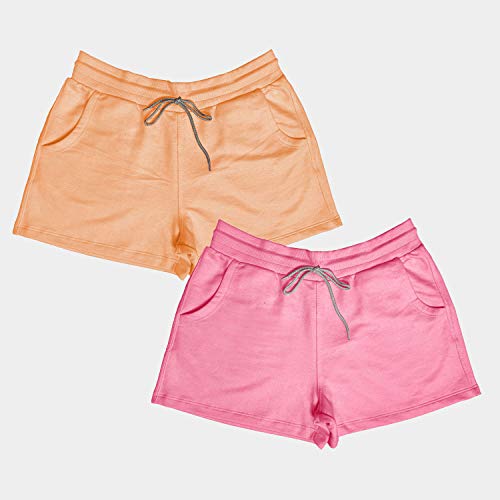 Kit c/ 2 Shorts Dooker Lisboa - Feminino (G, Salmão - Rosa Neon)