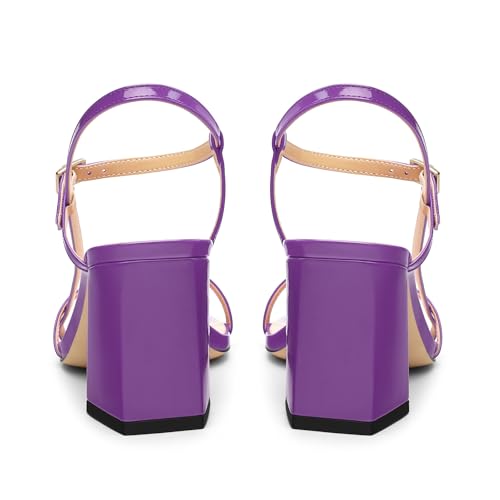 Womens Heels Open Toe Ankle Strap Square Toe Wedding Party Chunky Heel Sandals for Women4