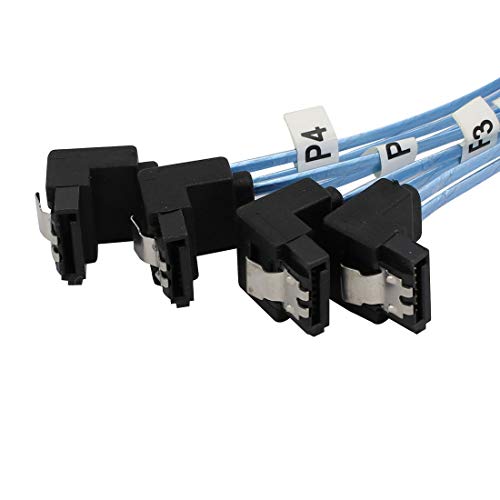 Cable Mini SAS 36P SFF-8087 a 4 SATA 7P 1 metro azul miniatura 2