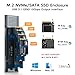 MAIWO M.2 SSD Enclosure for PCIe NVMe and NGFF SATA Solid State Drive, USB C 3.1 10Gbps with UASP Trim, 8TB Capacity, Tool Free M.2 to USB Adapter Case Reader