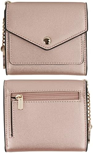 Gostwo women's Small Wallet RFID Blocking Wallet Change Pouch Credit Card Holder Mini Bifold Purse(Rose Gold)