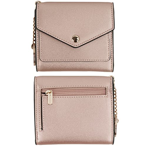 Gostwo Women's Small Wallet Rfid Blocking Wallet Change Pouch Credit Card Holder Mini Bifold Purse(Rose Gold) #TOP14