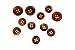Konak Buttons Set of 11 Premium Light Brown with Chestnut Tan Buffalo Horn Buttons for Sport Coats, Blazers, and Suit Jackets