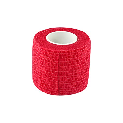 Image of A-TAPE Cohesive Crepe Elastic Self Adhesive Crepe Bandage Red (Pack of 2, 5 cm X 4.5 Mtr)