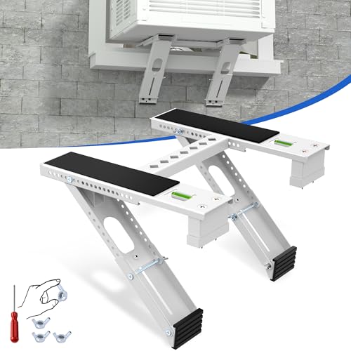 TAKTOPEAK Window Air Conditioner Support Bracket: 220lbs Dual Arm Universal Window AC Bracket for 5,000-24,000 BTU Units, Heavy Duty Window AC Mount for 3‘-12" Brick Concrete Wood Walls by TAKTOPEAK - Used condition - US$34.19