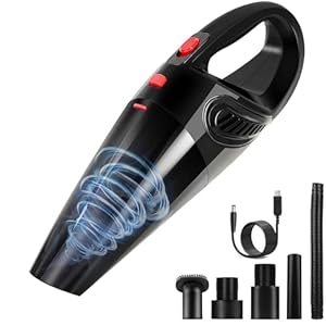 Barley Direct Handstaubsauger, Kabellos Handstaubsauger Akku, 9000PA Mini Autostaubsauger USB Aufladbar Tragbar Leichthandsauger Staubsauger FüR Haus Auto BüRo - Schwarz
