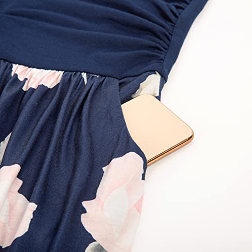 Image of GRACE KARIN Women Strapless Dress Casual Loose Ruched Long Maxi Dress with Pockets