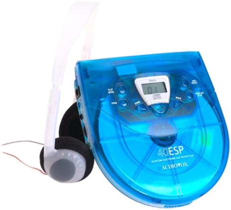 Audiovox CE-145B Personal CD Player with 40-Second Anti-Skip Protection (Translucent Blue)