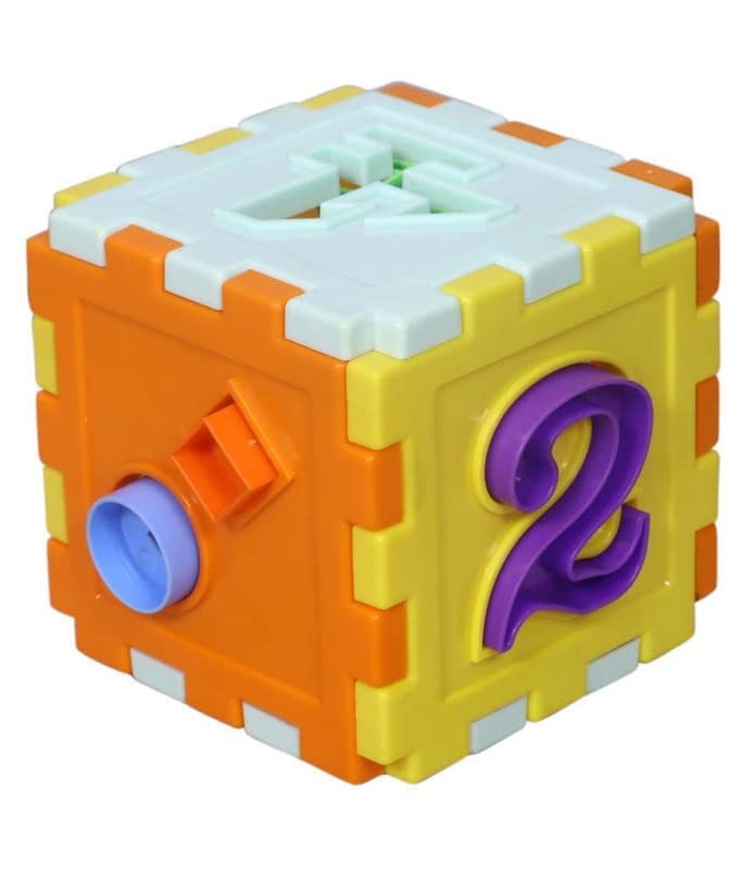 My First Counting Puzzle Cube Stacking Set Activity Toys Creative Buildings Bricks & Blocks Learning Gift Boys Girls Kids (14 Pieces Multicolor)