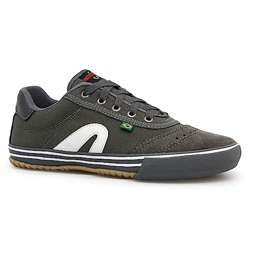 Chuteira Futsal Plumax Quadra Em Lona Salão Clássica Antiderrapante Original Cor:Cinza;Tamanho:41