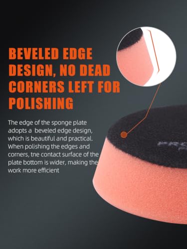 Image of SPTA Orange T40 Orange Medium-Cut Polishing Pads, 1Pc 3.5 Inch Face for 3 Inch 80mm Backing Plate Compound Buffing Sponge Pads for Car Buffer Polisher Compounding, Polishing and Waxing -FPBFS3O
