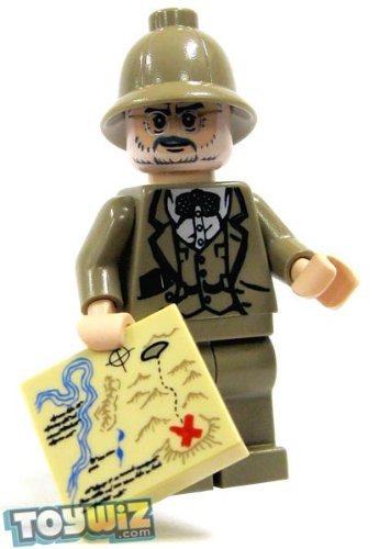 LF16-A2 LEGO Indiana Jones LOOSE Mini Figure Dr. Henry Jones with Hat and Map