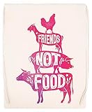 friends not food - vegan animal lovers borsa da viaggio sportiva riutilizzabile in cotone reusable sport bag cotton beige