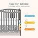 Dream On Me Chelsea 5-in-1 Convertible Full-Size Baby Crib in Steel Grey, GreenGuard Gold & BSA, Pinewood, 4 Mattress Heights, Converts to Toddler, Day & Full-Size Bed, Modern Classic Nursery