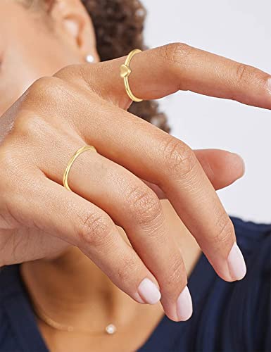 Rlmoon 18006-G-7 8Pcs 14K Gold Plated Stacking Ring Set thumb #4