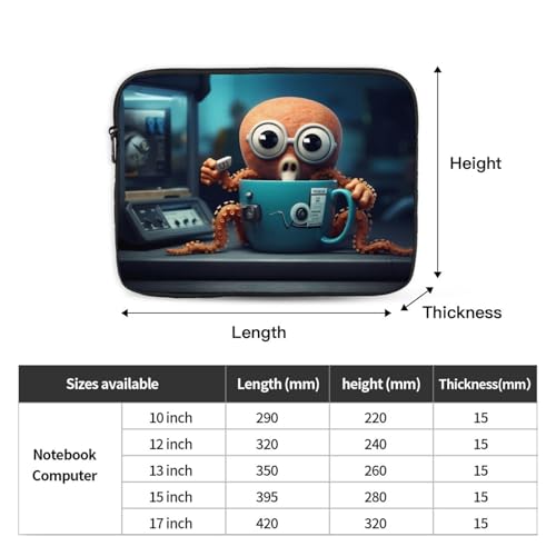Octopus Coffee Cup Laptop Sleeve Case 15 Inch Suitable For Notebook Computer Tablet Traveling Carrying Simple Case4