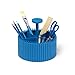 Crayola Round Storage Organizer - Creative Kids Desk Organizer with 5 Sections for Storing Pens, Pencils, Crayons and Other School/Office Supplies, Cerulean, Kids 3+ Years