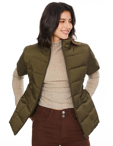 Orolay Women's Warm Insulated Vest Lightweight Stand Collar Cap Sleeve Jacket Zip up Gilet with Pockets4