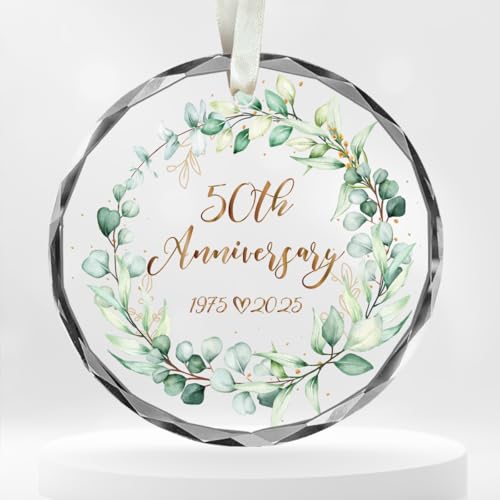 50th Anniversary Wedding Gifts 50th Anniversary Crystal Glass 50 Year Anniversary Wedding Gifts for Couple Wife Parents 50th Wedding Anniversary Unique Gift Ideas