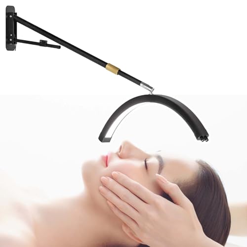 HCAUYNN Lampe LED Demi-Lune à Suspension De 58 Cm, Hauteur Et Inclinaison RéGlables, Bouton De ContrôLe IndéPendant, pour Salon De Beauté, Manucure, Studio...
