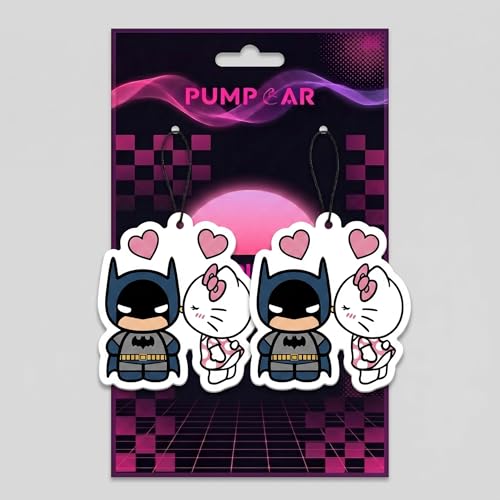 Image of PumpCar 2 pieces Battey cute cat double-sided hanging cartoon Vanilla-scented funny car air freshener Cool spider bat hanging for rearview mirror Interior Accessories Gifts