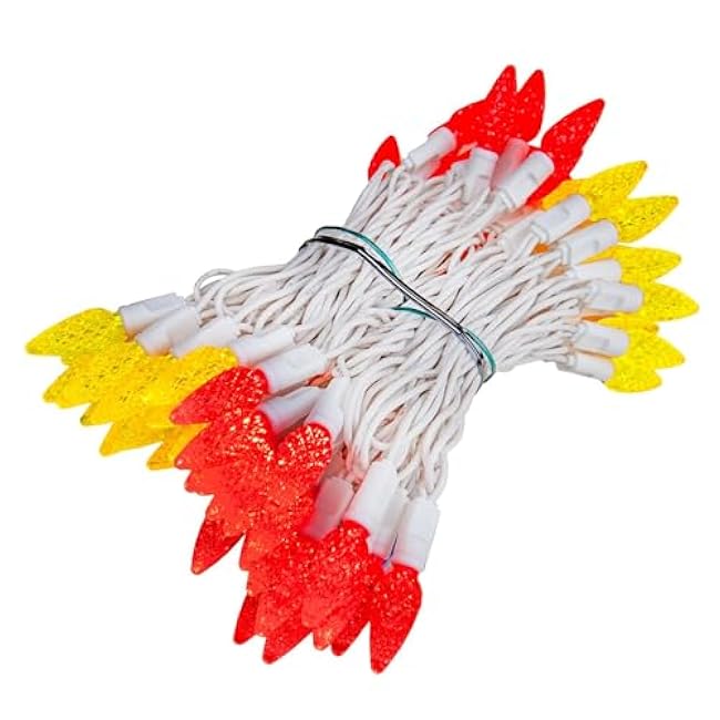 Novelty Lights 24FT 70 LED C6 LED Christmas String Lights, Outdoor Christmas Tree Commercial Grade LED String Lights, Permanent Christmas Lights Outdoor Tree Decorations Outdoor (Blue/Orange)