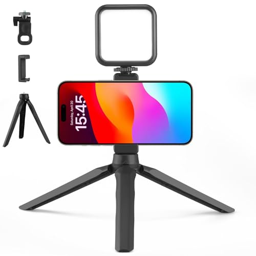 撮影用ライト usb ledビデオライト 小型 充電式 四角形 手持ち ホットシュー 高輝度 明るい白色光 5段調節 女優ライト 多用途 カメラ/スマホ/パソコン/生放送/オンライン会議/ビデオに適用(3色)