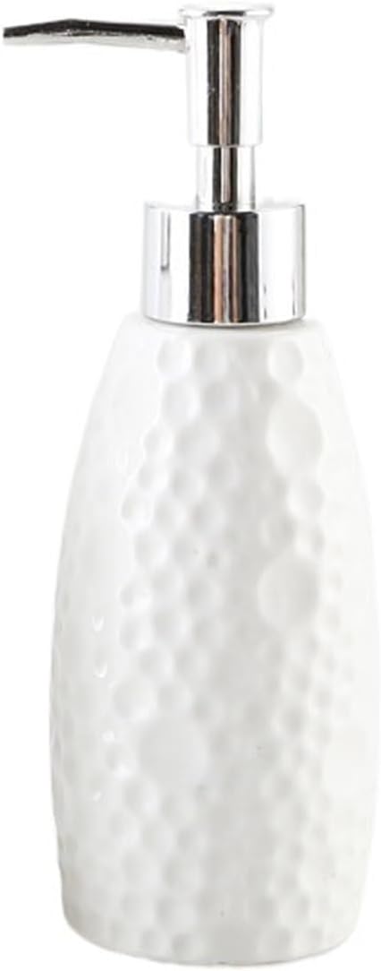 Hand Soap Bottle Hand Soap Dispenser Ceramic Soap Dispenser Hand Pump Soap Bottle for Bathroom Kitchenfor Hand Soap Soap Lotion Detergent Dispenser，White(Bumpy)