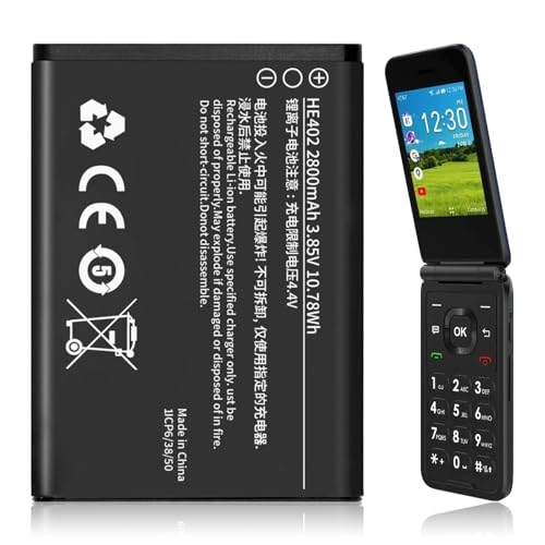 LeeCrynoid 2800mAh 3.85V HE402 for Nokia 2760 Flip Battery,Fits for AT&T Cingular Flex (ATTEA211101) and 2780 Flip Replacement Battery 1ICP6/38/50