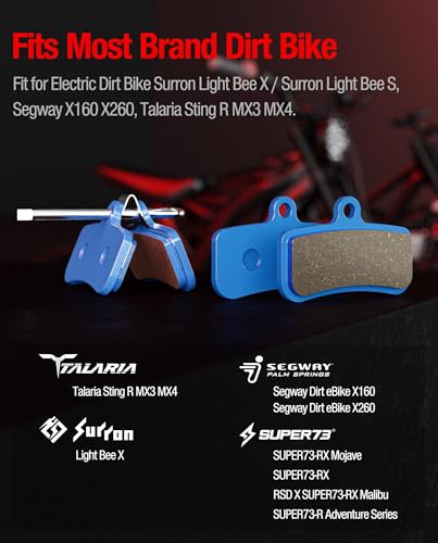 Image of Disc Brake Pads for Talaria Sting R MX3 MX4,Segway X160 X260,SURRON Light Bee X,SUPER73 RX Mojave RSD X Brake Pads Fits Ebike /Electric Dirt Bike /Motorcycle
