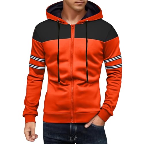 ofeirhz Men’s Orange Long Sleeve Hoodie – Warm and Stylish ofeirhz Men’s Orange Long Sleeve Hoodie – Warm and Stylish