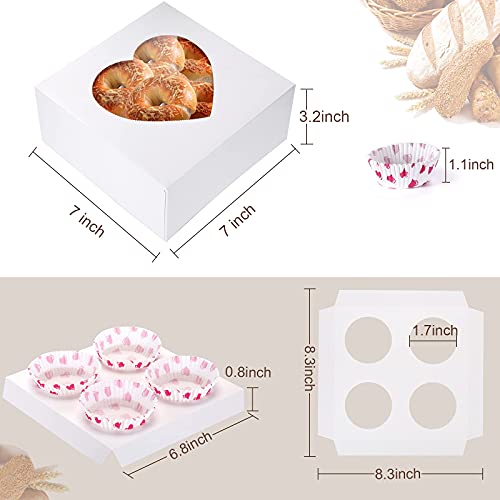 image for JR JUN RONG 25Pcs White Bakery Boxes for Pastry and Treat, Large Cooki