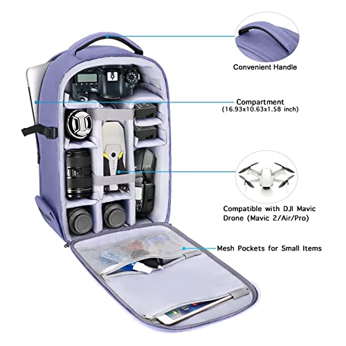 Image of MOSISO Camera Backpack, Photography Camera Bag 15-16 inch Waterproof Hardshell Case with Tripod Holder&Laptop Compartment