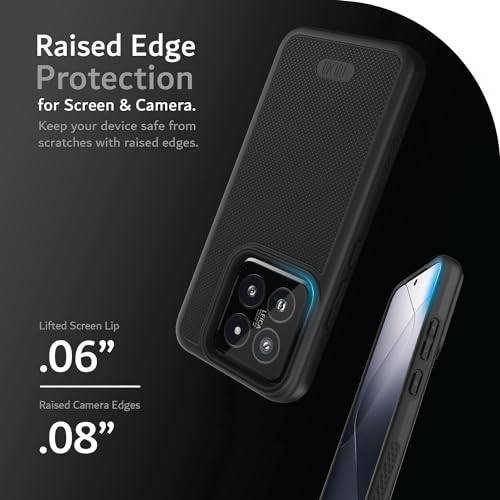 Image of TUDIA DualShield Grip Designed for Xiaomi 14 5G Back Cover (2024), [MergeGrip] Military Grade Dual Layer Shockproof Slim Tough Heavy Duty Protection - Matte Black