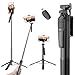 RUBOQE Trípode para Celular 160cm, Palo Selfie Stick 3 en 1, Tripie para Celular con Control Remoto, Trípie Portail Extensible para iPhone y Android de 4 a 7 Pulgadas