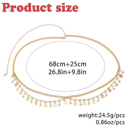 سلسلة بطن مرصعة بحجر الراين والترتر من نالاكال، سلسلة خصر لبيكيني الجسم، سلسلة بطن للشاطئ، سلسلة بطبقات بشراشيب، سلاسل جسم ذهبية عيار 18 قيراط للنساء والفتيات