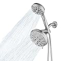 Watersong Shower Head with Handheld Sprayer Combo, High Pressure Handheld Shower Head Set, High Flow Bathroom Shower Head, 6-Setting Showerhead, 5-Setting Rainfall Spray, Brushed Nickel
