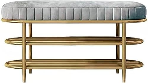 Banc de rangement à chaussures gris pour optimiser un couloir encombré