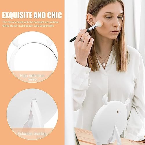 Image of FLEXER Desktop Makeup Up Mirror Simple Round Cosmetic Table Mirrors (Multi-Color,1 Pcs)