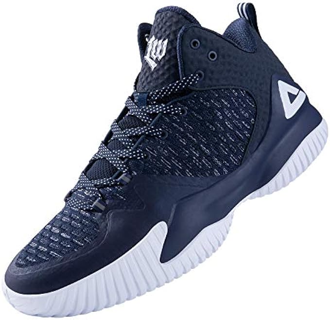PEAK High Top Mens Basketball Shoes Lou Williams Streetball Master Breathable Non Slip Outdoor Sneakers Cushioning Workout Shoes for Fitness