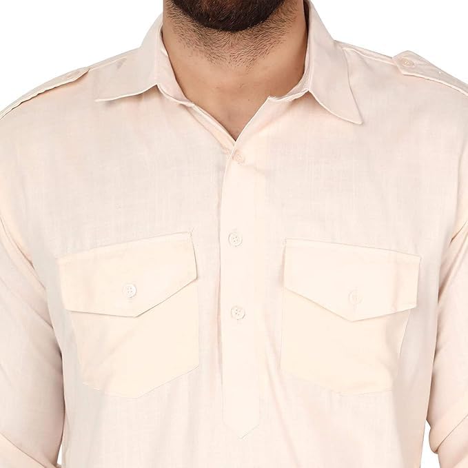 Aakrati Men's Tunic Cotton Pathani Style Set Indian Pakistani Traditional Wear3