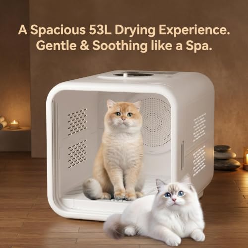 Image of Pet Dryer Box Cat Dryer Small Dog, Petting Window Physical Button