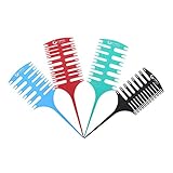 Anself 4Pcs/Set Hair Highlight Sectioning Comb for Hair Coloring Highlighting Weaving Sectioning...