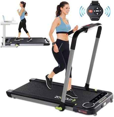 ZRNONAOZ Walking Pad Treadmill Under Desk with Bluetooth Speaker, 2.5HP Running Jogging Machine Wrist Watch Control Max 265lbs Weight for Home Office Use