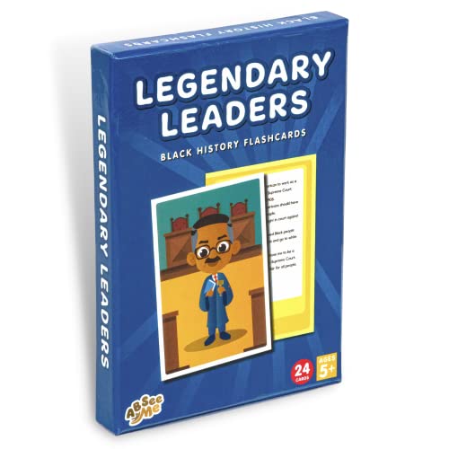 ABSee Me Legendary Leaders - Black History Cards 24 PCS - Black History Month Kids Biography Books for Kids Age 7-9 - Black History Books for Kids Juneteenth Kids Books - Black History Playing Cards