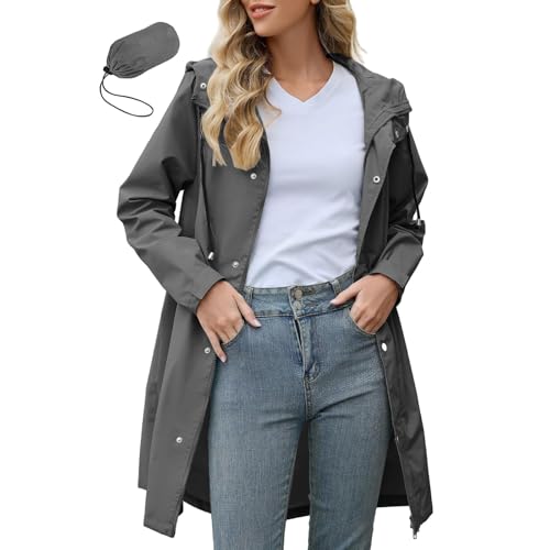 Cortavientos mujer impermeable y plegable con capucha para lluvia 2